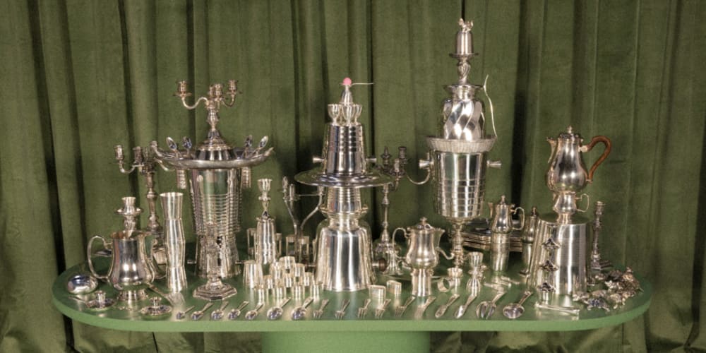 ワインボトルホルダー ヴェルティゴ シルバーコーティング